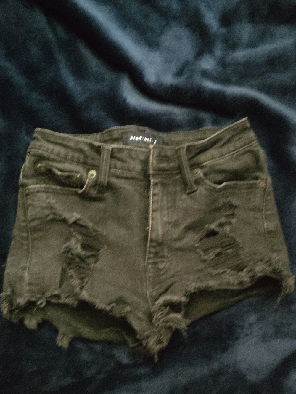Aeropostale Black Ripped High-Waist Denim Shorts